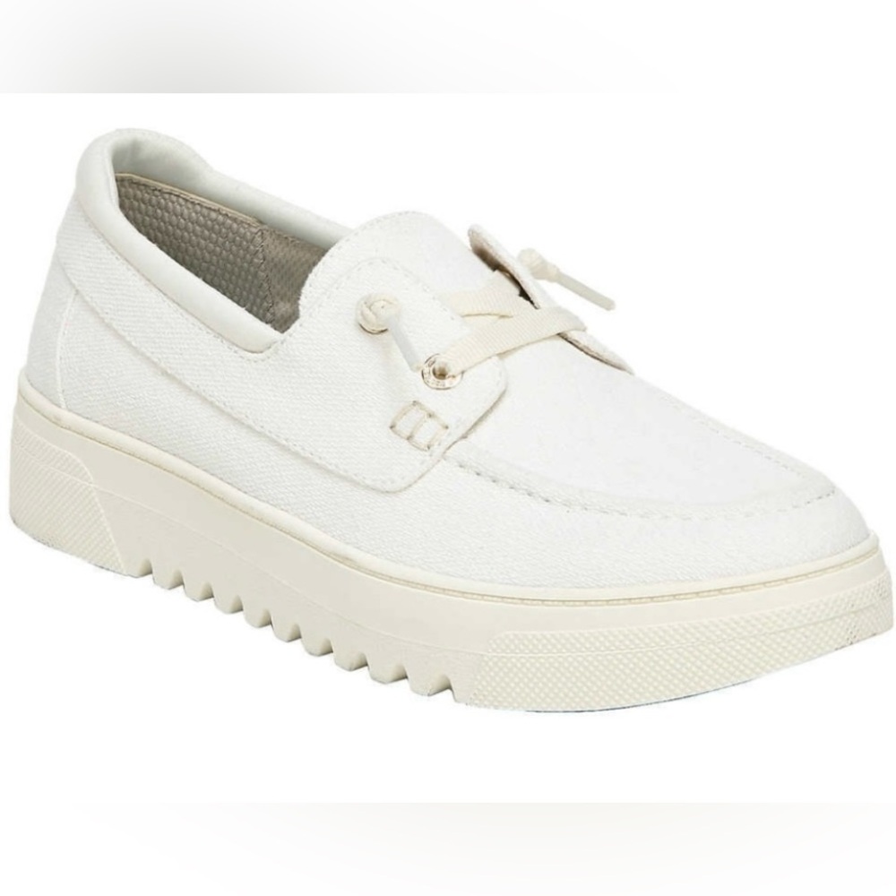 Dr. Scholl's Cream Platform Shoes Sz 8 light weight canvas sneakers